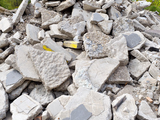 Construction waste for recycling. Recycling concrete.
