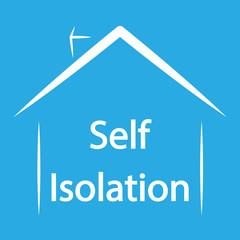 Linear concept stay home, vector art illustration.