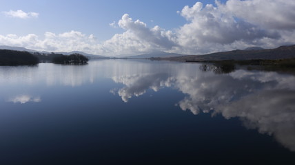 Cloud reflections in the Scottish highlands. 