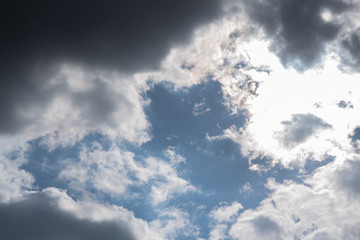 A sky with lots of clouds. Bright background