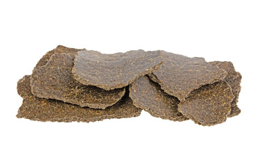 pressed sunflower seeds on a white background isolated