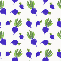 Seamless texture with beets and tops. Great for designing a healthy lifestyle or diet