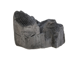 Natural wood charcoal isolated on a white background. Hard wood charcoal.