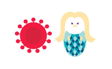 Simple basic icon vector image for COVID-19 corona virus Medical Alert for pandemic pandemic