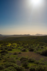 panorama view on Lanzarote island on a sunny day 