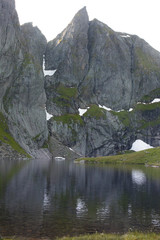 Fototapeta na wymiar A remote mountain lake in Norway. 