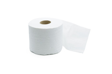 White toilet paper on white background