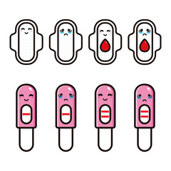 Vector design of a cute sanitary napkin set