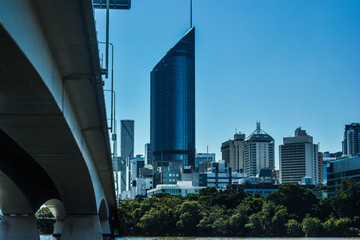 Naklejka premium Brisbane cbd from the river