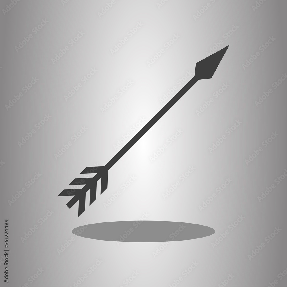 Poster arrow simple icon vector with shadow. flat desing