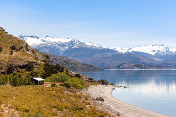 Obraz premium Beach of General Carrera Lake, Chile Chico, Aysén, Chile
