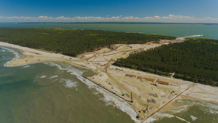 Przekop Mierzei Wiślanej z drona