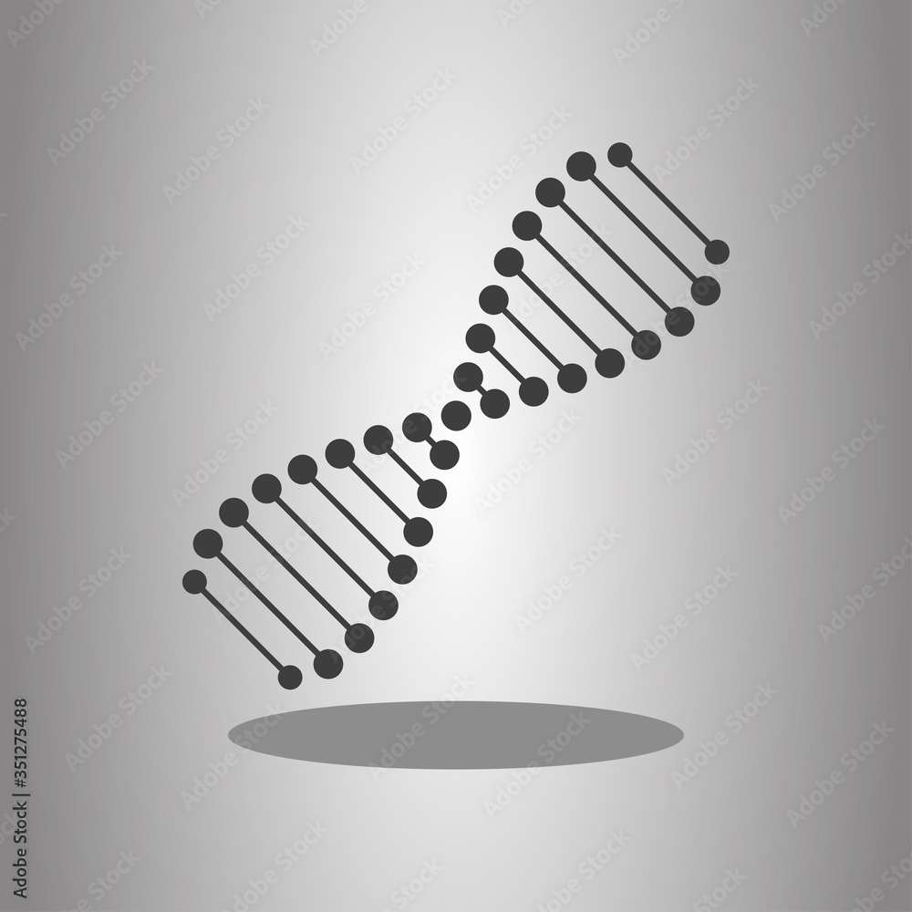 Poster dna simple icon vector with shadow. flat desing
