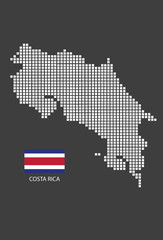 Fototapeta na wymiar Costa rica map design square with flag Costa rica.