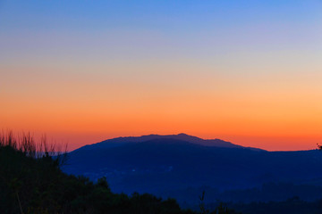 Fototapeta na wymiar Sunset in the mountains of Galicia
