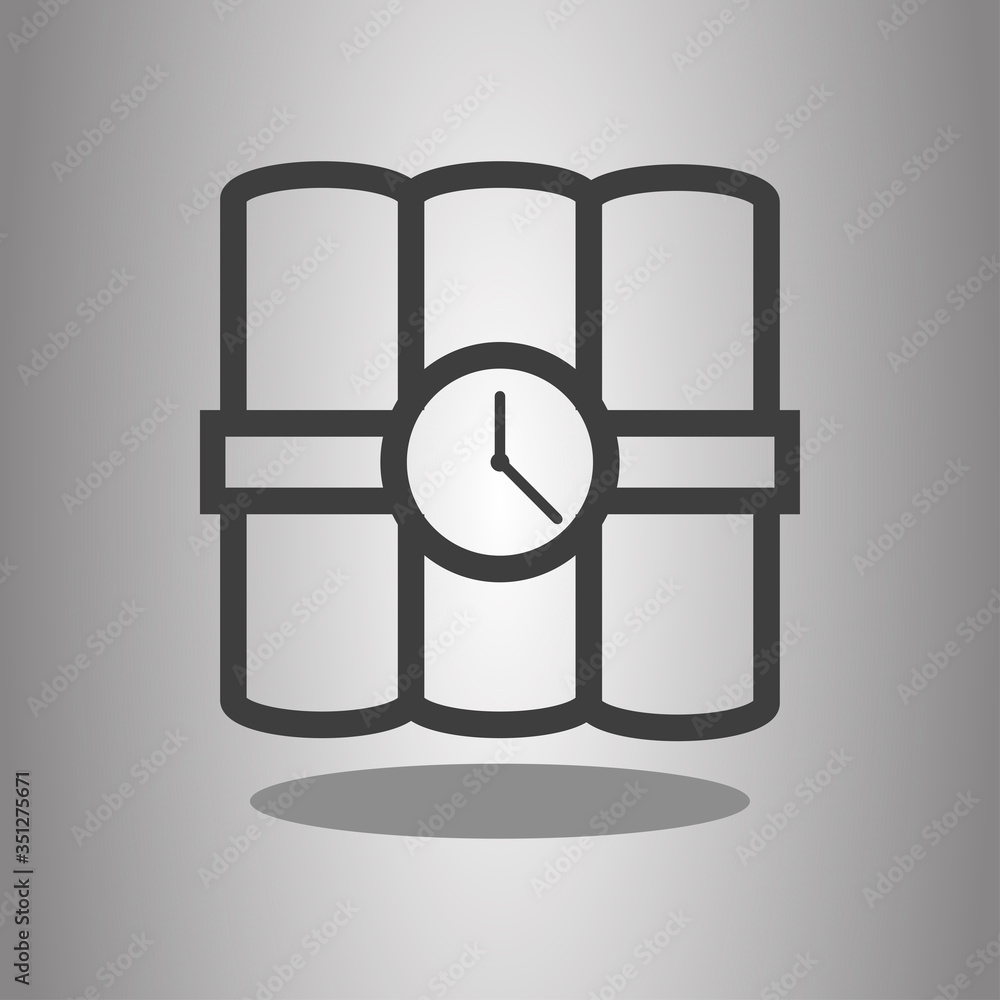 Poster dynamite simple icon vector with shadow. flat desing