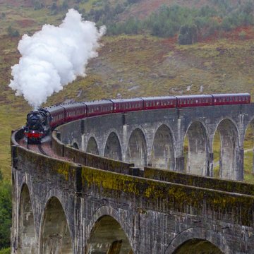 Steam Train At Glenfinnan Viaduct