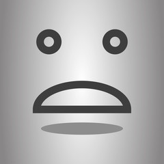 Face simple icon, vector with shadow. Flat desing