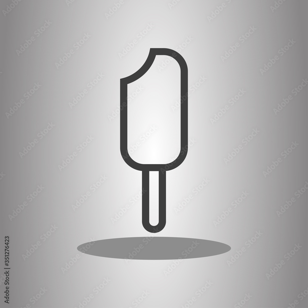 Poster icecream simple icon vector with shadow. flat desing