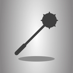 Mace simple icon with shadow. Flat desing