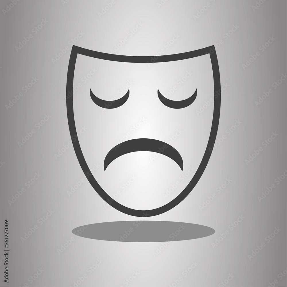 Poster mask simple vector icon with shadow. flat desing