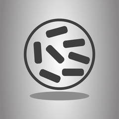 Microbe simple icon with shadow. Flat desing