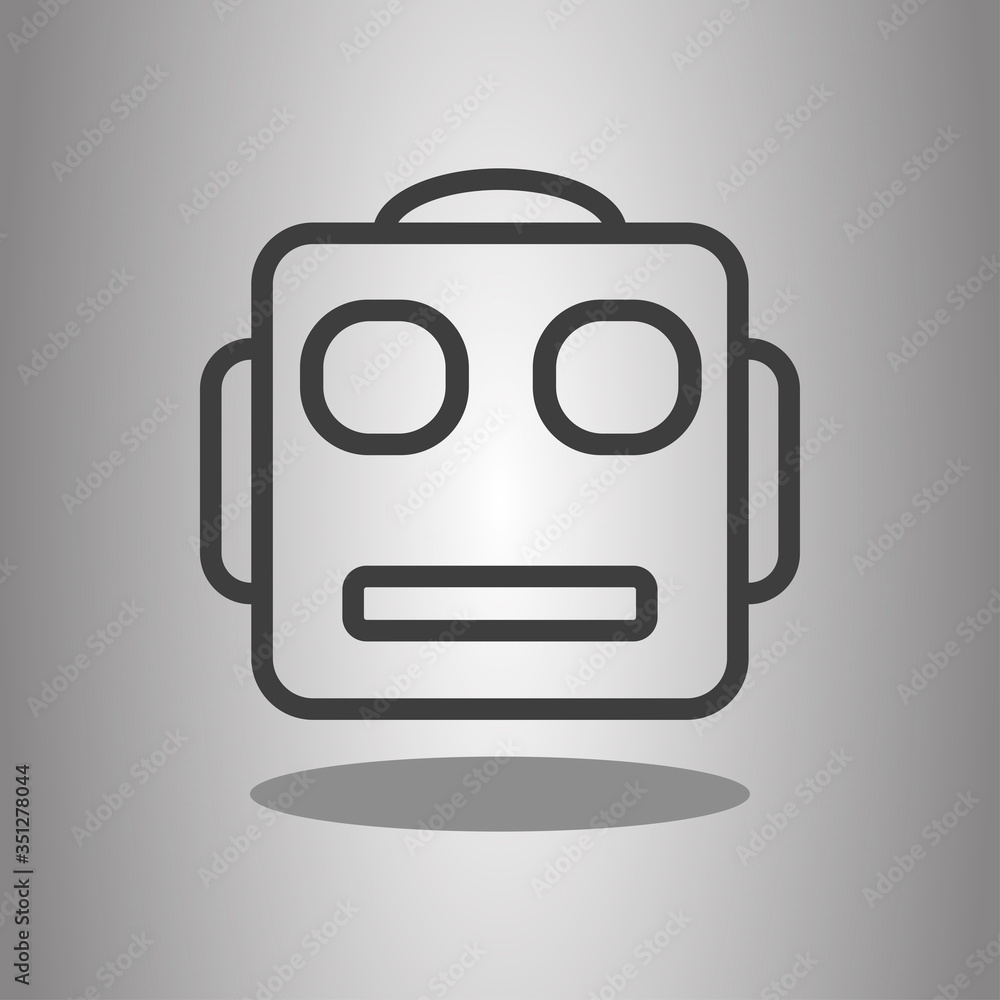 Poster robot simple icon with shadow. flat desing