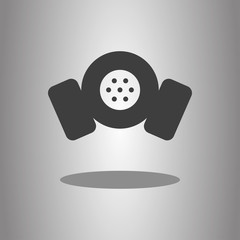 Respirator simple icon with shadow. Flat desing