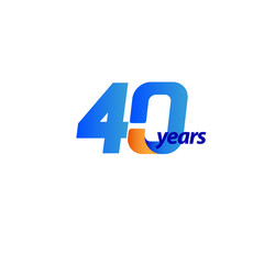 40 Years Anniversary Celebration Vector Template Design Illustration