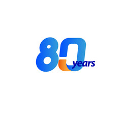 80 Years Anniversary Celebration Vector Template Design Illustration