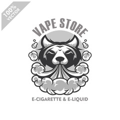 Wolf head vapor e-cigarette, vape, vaporizer cigarette, electronic smoke, Design element for company logo, label, emblem, apparel or other merchandise. Scalable and editable Vector.