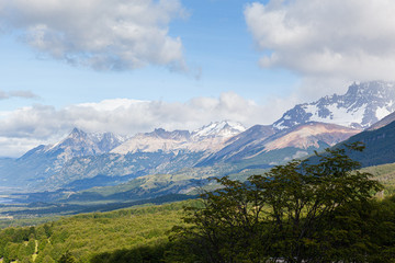 Plakat View of the mountains. Carretera Austral road near the Cerro Castillo National Park. Chile