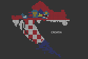 Fototapeta premium Croatia map design flag Azerbaijan square, black background.