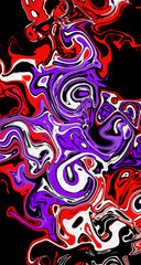 Abstrait violet, blanc et rouge - Bennydoscope