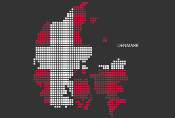 Denmark map design flag Azerbaijan square, black background.