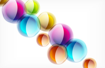 Abstract background - glass shiny transprent hexagon shapes overlapping eath other. Vector Illustration For Wallpaper, Banner, Background, Card, Book Illustration, landing page