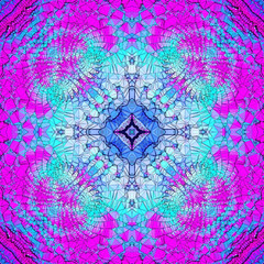 Mosaïque turquoise et rose - Bennydoscope