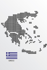 Fototapeta na wymiar Greece map design square with flag Greece.