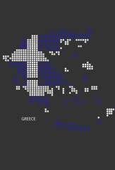 Greece map design flag Azerbaijan square, black background.