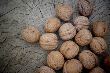 walnuts on wooden table