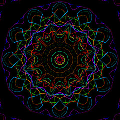 Mandala - Fils de couleurs, multicolore - Abstrait - Bennydoscope