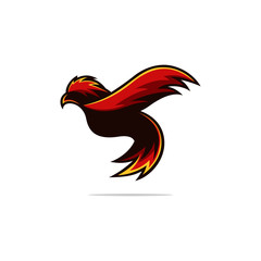 Fire phoenix logo design