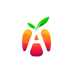 Letter A orange logo design