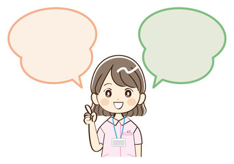 女性、看護師、説明