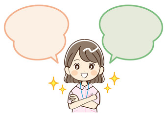 女性、看護師、笑顔