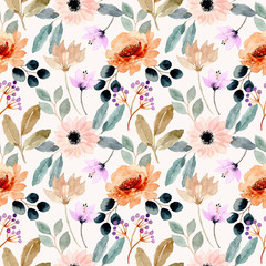 soft floral watercolor seamless pattern