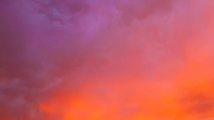 Pink orange sunset and clouds