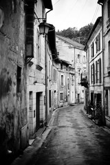 Streetview of a medieval  french town 