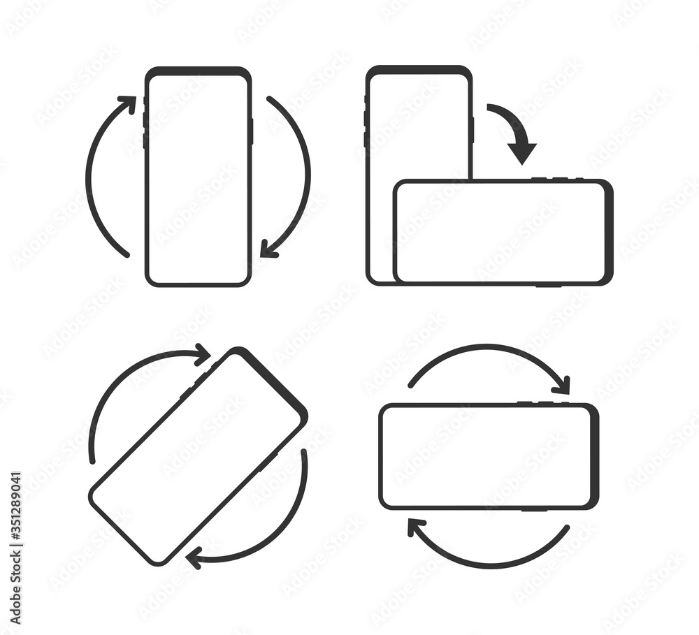 Poster rotate smartphone isolated icon. device rotation symbol. turn your device.