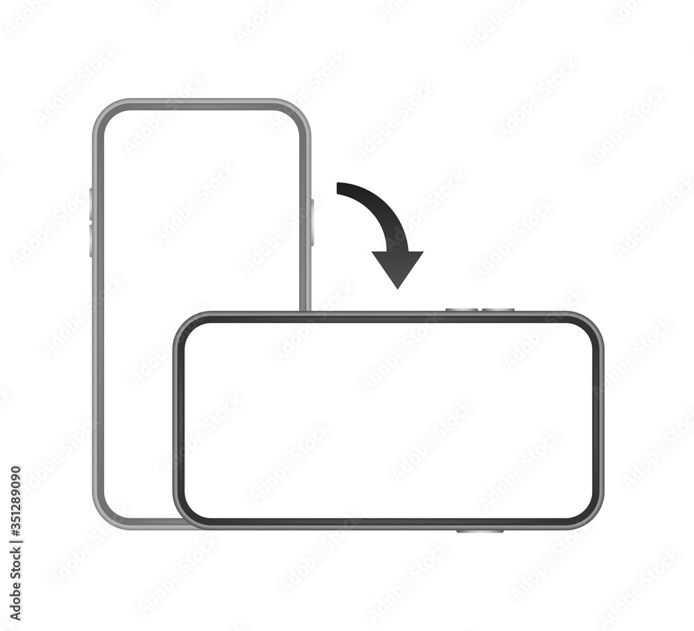 Poster rotate smartphone isolated icon. device rotation symbol. turn your device.